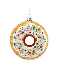 Gisela Graham Glass Doughnut Ring Decoration